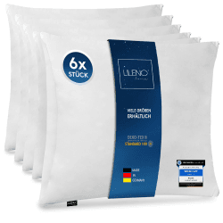 LILENO HOME Microfaser Kissen 80x80 cm Premium (850g Füllung) [6er Set] bis 95 Grad waschbar mit Reißverschluss - Kopfkissen 80x80 cm als Kissen-Füllung für Bett - Deko-Sofa-Kissen