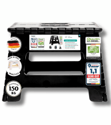 VERGLEICHSSIEGER - Alason® Tritthocker Klappbar 22cm, Belastbar bis 150kg – Mit Aufbewahrungstasche – Platzsparender, Faltbarer Hocker in Anthrazit/Schwarz für Zuhause,Garage, Küche & Bad