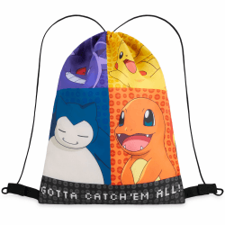 Pokemon Jungen Kordelzug Turnbeutel, Schwimmtasche Kinder Gym Bag Sporttasche - Jungs Geschenke Pikachu Mehrfarbig