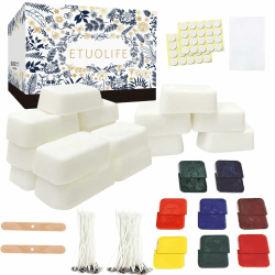 ETUOLIFE Sojawachs für Kerzen,Kerzenwachs zum gießen, Kerzen Selber Machen Set, DIY Kerzenherstellung Kit für Erwachsene und Kinder, Kerzenwachs Farbstoffe Docht Set, Kerzen DIY Set, 960g Wachs Kerzen