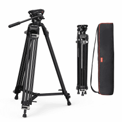 SMALLRIG Videostativ, 73-Zoll (186 cm) Heavy Duty Tripod Hochleistungs Stativ mit 360-Grad-Fluidkopf und Schnellwechselplatte für DSLR, Camcorder, Kameras, Belastbarkeit 8 kg - 3751B