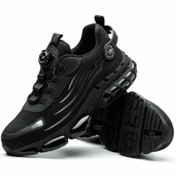 FOGOIN Sicherheitsschuhe Herren S3 Explorer 3.0 Sportliche Arbeitsschuhe Leicht Trends Drehknopf Anti-Smash und Anti-Punktur Arbeit Versicherung Schuhe Unisex 40 EU B266 Schwarz