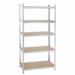 Steckregal 200x100x50 cm oder 200x120x60-875 kg - Farbe wählbar - Werkstattregal Lagerregal Kellerregal Schwerlastregal Regal (200 x 100 x 50 cm, Verzinkt)