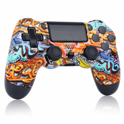 AUFGLO Wireless Controller für PS4,kompatibel mit Slim/Pro Konsole (Graffiti)