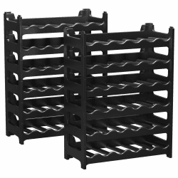 ARTECSIS Weinregal stapelbar Kunststoff für 72 Flaschen, stabiles Flaschenregal in Gastronomie-Qualität, modular erweiterbar, Schwarz