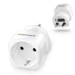 LENCENT 1X Reiseadapter Deutschland zu UK Reisestecker Stromadapter Typ G Schuko für GB England Irland Dubai Mauritius Singapur Wand Steckdose