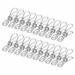 Vicloon Wäscheklammern Edelstahl,24 Stück Edelstahl Wäscheleine Klammern für Handtuch, Kleidung, Socken(6cm)
