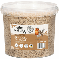 Dehner Natura Premium Wildvogelfutter, gehackte Erdnüsse schalenfrei, Ganzjahresfutter proteinreich / energiereich, hochwertiges Vogelfutter für Wildvögel, 3.4 kg