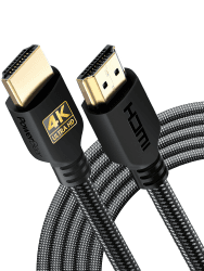 PowerBear 4K HDMI Kabel 5m | 18Gbps Hochgeschwindigkeit HDMI Kabel, geflochtenes Nylon & Goldstecker, 4K @ 60Hz, Ultra HD, 2K, 1080P, ARC & CL3 Zertifiziert | für Laptop, Monitor, PS5, PS4 & mehr