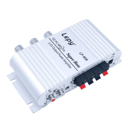 DollaTek LP-808 12V Mini Tragbarer kabelgebundener HiFi-Verstärker mit 3A-Netzteil für Autotelefon zu Hause - Silber