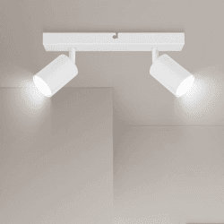 Ketom Deckenstrahler LED Weiß - Deckenstrahler 2 Flammig - LED Deckenleuchte Schwenkbar - GU10 Deckenlampe Spot - Spotlight Lampe Modern - Strahler Deckenspot für Küche, Wohnzimmer, Schlafzimmer