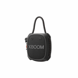 LG XBOOM Go DXG2T, tragbarer Bluetooth-Lautsprecher (5 Watt, Google Assistant, Siri, Strap), Schwarz