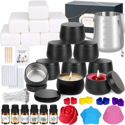 Kerzen Selber Machen Set, DIY Kerzenherstellung Kit, 9 Weihnachten Duftkerzen Geschenk mit Einschließlich Kerzen Gießen Set,Dochte Aufkleber u Rührlöffel,6 Ätherisches Öl,Sojawachs 480g für Kerzen