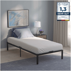 Dreamzie Bett 90x200 mit Lattenrost Metall 41cm Bettgestell 90 x 200 Robust, Leichte Montage, Umfangreicher Stauraum