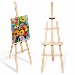 Staffelei Holz groß 150 cm (2 pièces) - Leinwand Ständer Hochzeit Staffeleien Feldstaffelei höhenverstellbar Holzstaffelei für Kinder und Erwachsene Kieferholz