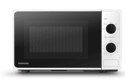 Toshiba MM2-MM20PF(WH) Mikrowelle mit 5 Leistungsstufen, einfaches Abtauen, 20 L, 800 W, Weiß