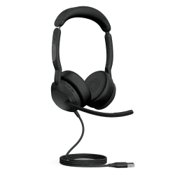 Jabra Evolve2 50 - Kabelgebundenes Stereo-Headset mit Jabra Air Comfort - Mikrofone mit aktiver Geräuschunterdrückung (ANC) - für MS Teams zertifiziert, mit anderen Plattformen kompatibel - Schwarz
