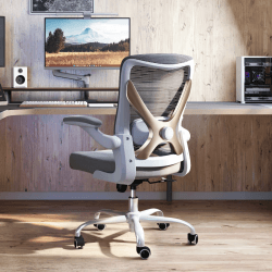 TRALT Ergonomischer Bürostuhl - X-förmiger Computer-Schreibtischstuhl bequem, Gaming-Stuhl, Bürostuhl mit Lendenwirbelstütze, Mesh-Bürostühle, Schreibtischstuhl für Lange Stunden (Grau Gold)