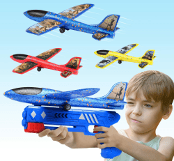 Joozmui Flugzeug Spielzeug für Draußen, Outdoor Spielzeug ab 3 4 5 6 7 8 Jahre Junge Outdoor Spiele für Kinder Styroporflieger Kinder Geschenk Junge 3-8 Jahre Garten Spielzeug Kinderspielzeug