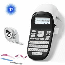 Phomemo Bluetooth Etikettendrucker LT12,Tragbares Beschriftungsgerät Handheld,Etikettiergerät mit QWERTZ Tastatur & Einfache Textbearbeitung,für Heim und Büro,für Etiketten in 6-12mm Breite,weiß
