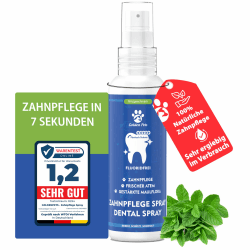 TESTNOTE SEHR GUT - Dentalspray für Hunde & Katzen 200 ml - Zahnpflege Dental Spray gegen Mundgeruch und zur Vorbeugung von Zahnstein- Zahnreinigung & Zahnsteinentfernung 100% natürlich Golden Pets