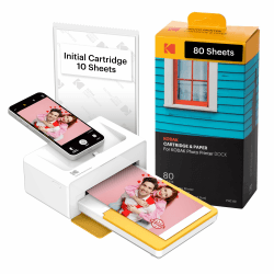 KODAK Dock Plus 4PASS-Fotodrucker (10 x 15 cm) + Paket mit 90 Blatt Fotopapier