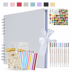 KASZOO Fotoalbum, Fotoalbum zum Selbstgestalten, DIY Fotobuch 80 Seiten, Kann als Abschluss Geschenk, Geburtstagsgeschenk, Hochzeitstagsgeschenk, Valentinstagsgeschenk und verwendet werden, Weiß