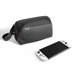 tomtoc Tragetasche Schultertasche für Nintendo Switch/Switch OLED Modell, Rundumschutz Klein Umhängetasche Sling Bag mit 20 Spielkassetten Passt Switch Pro Controller, Ladegerät