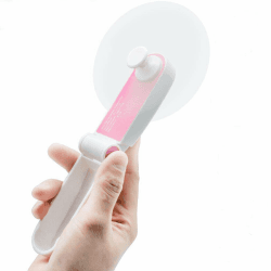 GlobalCrown Handventilator Batteriebetrieben Mini Tragbarer Ventilatoren Leise,Wiederaufladbar klappbare USB Lüfter klein Schreibtischventilator Faltbare Taschenventilator