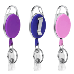 Vicloon Ausweisjojo, 3 Stück Einziehbarer Ausweishalter, 3 Farbe Schlüssel JoJo mit Schlüsselring 2 in 1 für ID Badge Holder, Kartenhalter, Schlüsselkarten