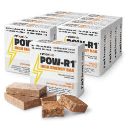 ration1 Energieriegel, lange haltbar, Riegel für Survival Kit, Snack beim Radfahren, Wandern, 20 Jahre haltbare Notnahrung vegan & laktosefrei, POW-R1® High Energy Bar 10er Pack, 10x 250g Energy Bars