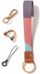 SENLLY Armband Schlüsselanhänger Kurz, Originellem Musterdesign Schlüsselband für Schlüssel Color Block
