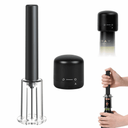 FBBULES 2 Stück Druckluft Flaschenöffner Set, Korkenzieher Druckluft mit Flaschenverschluss – Bequem für Feiern und Zuhause, Einfach zu Benutzen