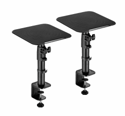 RICOO 2er Set Universeller Lautsprecher Tischhalterung, Lautsprecherständer LH069-C, Tischklemme, Boxenständer Höhenverstellbar, Speaker Stand, Lautsprecher Halterung Schreibtisch, Schwarz