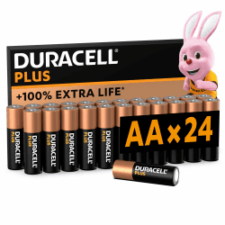 Duracell Plus Batterien AA, 24 Stück, langlebige Power, AA Batterie für Haushalt und Büro