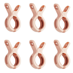 Carreuty 6PCS Große Klammern Rosa, Handtuchklammern für Strandliegen, Jumbo Größe Starke Towel Clips Winddicht Strandtuch Clips für Tägliche Wäsche, Badetuch, Teppich, Bettwäsche und Dicke Kleidung
