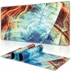Abetcabe Gaming Mauspad XXL 900 x 400 mm Artistic Mousepad Groß Vernähte Kanten WassXerdicht Anti-Rutsch für PC, Laptop Verbessert Präzision und Geschwindigkei