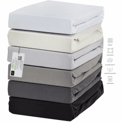 Exclusive Topper-Spannbettlaken | Bettlaken mit extra starkem Stoff 160 g/m² | Ideal für Boxspringbetten und Topper | OEKO-TEX® MADE IN GREEN | Topper 10cm Steghöhe | 180-200x200 cm - Anthrazit