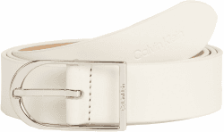 Calvin Klein Damen Gürtel Centre Bridge Buckle Belt 3.0 aus Leder 130 Weiß (Bright White)