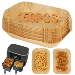 BYKITCHEN 150 Stück airfryer backpapier für Ninja Foodi Heißluft-Fritteuse,Air Fryer Zubehör für AF300EU/AF400EU,Tower T17088 & Andere 7.6 l bis 9.5 l Dual Zone Luftfritteuse