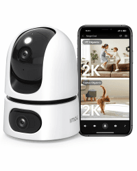 Imou 2K+2K Dual Kameras Überwachung Innen mit KI Mensch/Tier, Farbnachtsicht, 360° PTZ WLAN Überwachungskamera Innen, Automatische Verfolgung,2-Wege-Audio, Sirene, Modus Privat,Ideal für Baby/Haustier