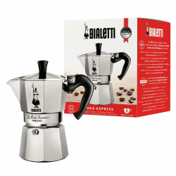 Bialetti - Moka Express: Ikonische Espressomaschine für die Herdplatte, macht echten Italienischen Kaffee, Moka-Kanne 3 Tassen (130ml), Aluminium, Silber, Alu