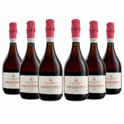 Castelli Modenesi Lambrusco di Sorbara DOC, Rotwein mit frischem und spritzigem Geschmack, fruchtiges und intensives Bouquet, 11 Prozent Vol., 6 Flaschen 750 ml