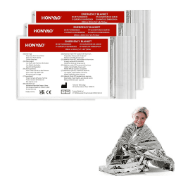 HONYAO® Rettungsdecke Stark, Erste Hilfe Decke Gold Silber, 210×160cm, Notfalldecke Perfekt für Outdoor, Wandern, Überleben, Erste-Hilfe-Decken, Robust, Reißfest & Wasserdicht