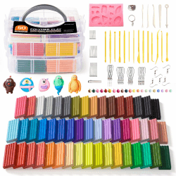 Shuttle Art Polymer Clay Set, 50 Farben Knete Set, Modelliermasse ofenhärtend, 19 Schnitzwerkzeuge und 10 Arten Zubehör, Kinderknete, Modellierknete