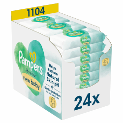 Pampers Harmonie New Baby Feuchttücher 24 Packungen mit jeweils 46 Feuchttüchern - 1104 Feuchttücher, die helfen, den natürlichen pH-Wert der Haut wiederherzustellen