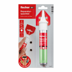 fischer Reparaturspachtel, fertige Spachtelmasse in Naturweiß, repariert Löcher & Risse, schwundfrei, geeignet für Holz, Beton, Putz, Mauerwerk uvm., 70 ml (37 g)