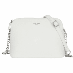 David Jones - Damen Kleine Umhängetasche - Frau Handtasche PU Leder - Tasche Kette Schultertasche Crossbody Bag - Abendtasche Zip Reißverschluss - Party Handy City Clutch Mode Elegant - Weiß