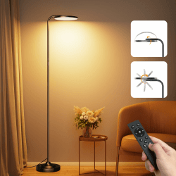 SIBRILLE 36W LED Stehlampe Dimmbar, Superhelle Stehlampe, Moderne Deckenfluter LED mit Fernbedienung, 3000K-6000K Hohe Stehleuchte, Drehbare Leselampe Stehlampe für Wohnzimmer, Schlafzimmer, Büro