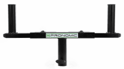 Pronomic BAT-02 Boxen Stativ Adapter - Gabel für Boxenständer - T-Bar Doppel Lautsprecher Stativ - 2-Fach Querträger Ausziehbar - Boxen Doppelträger Adapter - Schwarz